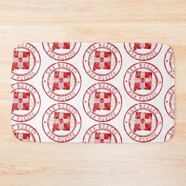 Item preview, New Mexico State Map Flag Vintage Red Rubber Stamp designed and sold by chaaval.