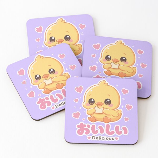 Item preview, Chibi cute duck Japanese 'delicious' design cute kawaii designed and sold by Vintage Designs +.