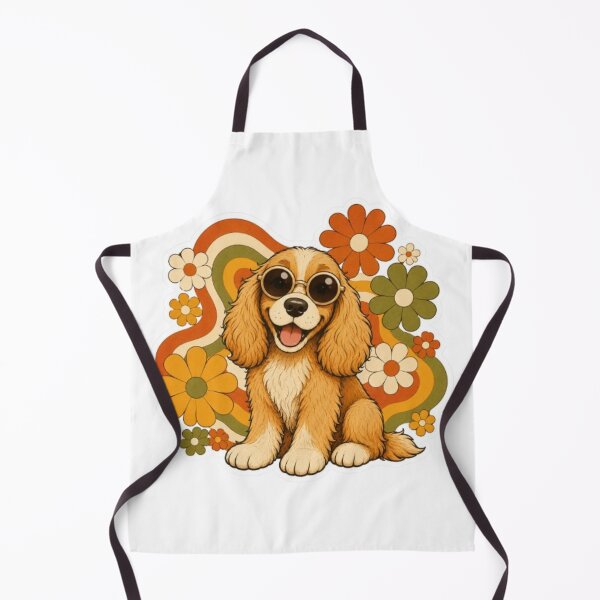 Item preview, Groovy Retro Dog with Sunglasses and Flowers designed and sold by Snurly.