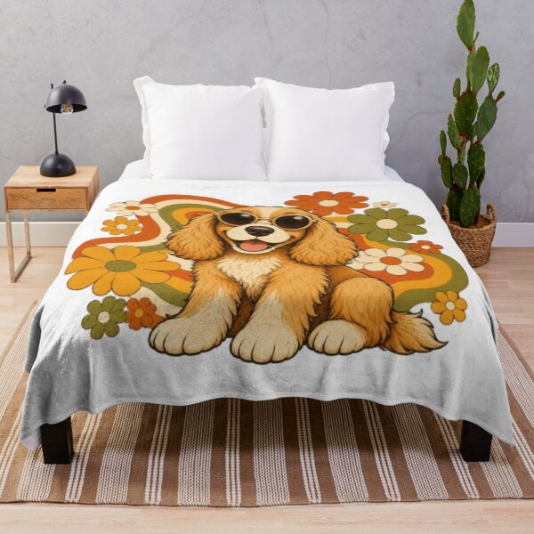 Item preview, Groovy Retro Dog with Sunglasses and Flowers designed and sold by Snurly.
