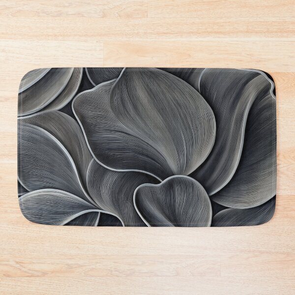 Item preview, Dark Charcoal Metallic Floral Petals 3D Embossed Abstract Pattern designed and sold by LYAN-STORE.