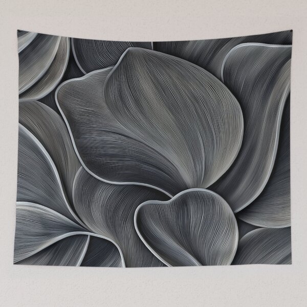 Item preview, Dark Charcoal Metallic Floral Petals 3D Embossed Abstract Pattern designed and sold by LYAN-STORE.
