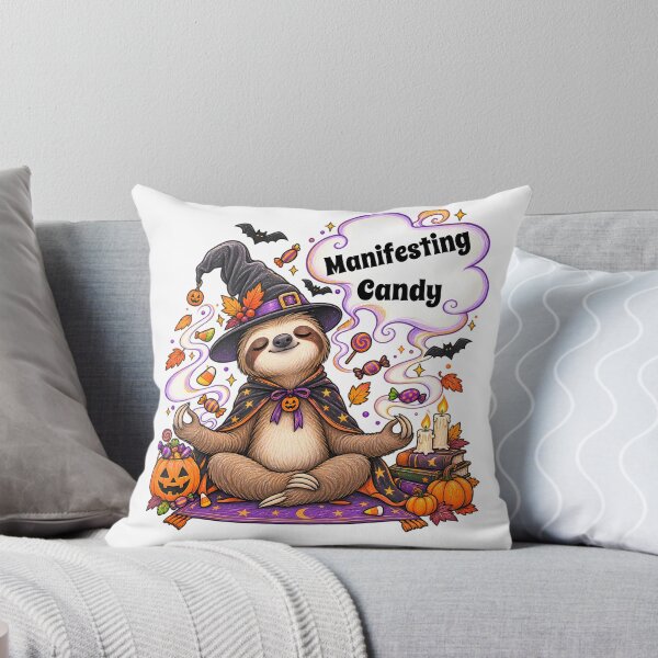Item preview, Manifesting Candy – Witch Sloth Meditation Halloween Design designed and sold by Buli89.