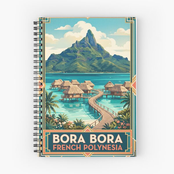 Item preview, Bora Bora French Polynesia Vintage Travel Art – Mount Otemanu & Tropical Lagoon designed and sold by Bomax121.