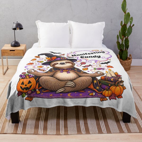 Item preview, Manifesting Candy – Witch Sloth Meditation Halloween Design designed and sold by Buli89.