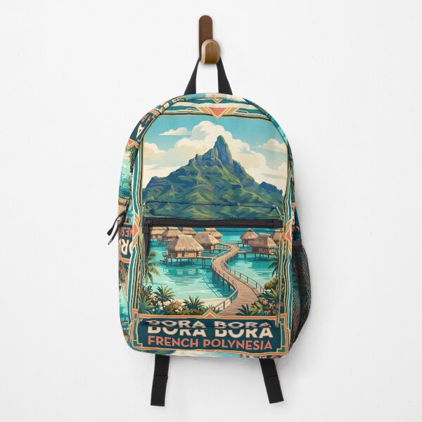 Item preview, Bora Bora French Polynesia Vintage Travel Art – Mount Otemanu & Tropical Lagoon designed and sold by Bomax121.