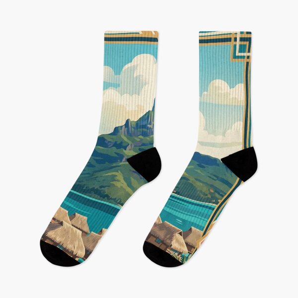 Item preview, Bora Bora French Polynesia Vintage Travel Art – Mount Otemanu & Tropical Lagoon designed and sold by Bomax121.