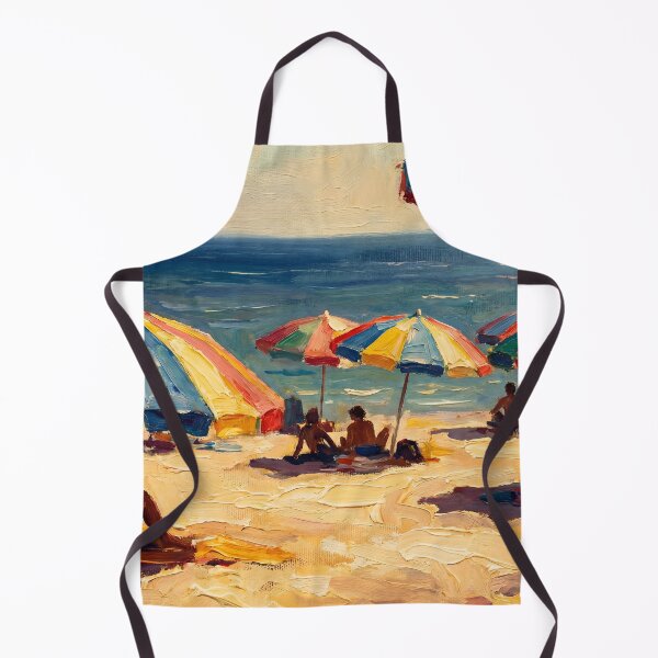 Item preview, Vintage Beach Umbrellas Retro Summer Painting designed and sold by ArtAmbience.