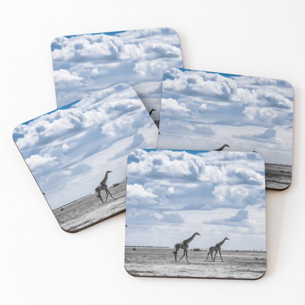 Item preview, Giraffes Silhouette Walking in African Savannah designed and sold by ElinaArtPhoto.