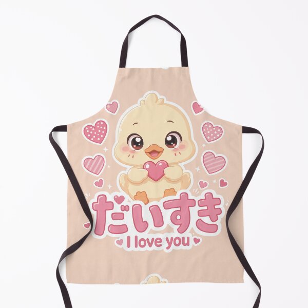 Item preview, Chibi cute duck Japanese I love you' design cute kawaii designed and sold by Vintage Designs +.
