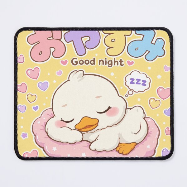 Item preview, Chibi cute duck Japanese 'good night' design cute kawaii designed and sold by Vintage Designs +.