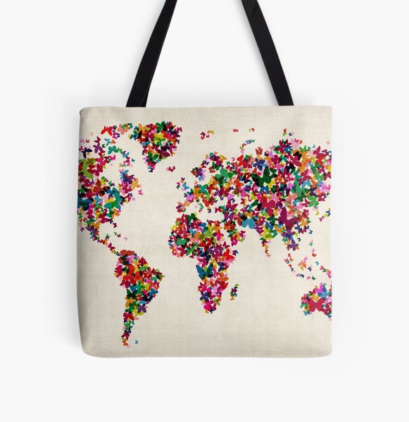 Jordan Country Word Map Typography On Distressed Canvas Tote Bag