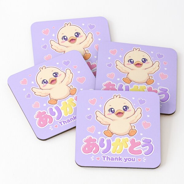 Item preview, Chibi cute duck Japanese 'thank you' design cute kawaii designed and sold by Vintage Designs +.