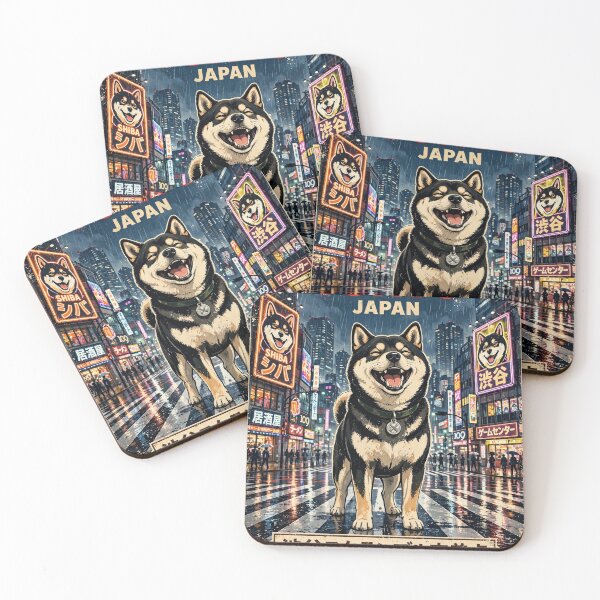 Item preview, Tokyo Japan - Giant Happy Shiba Dog at Shibuya Crossing Vintage Poster designed and sold by BRTHRCNK01.