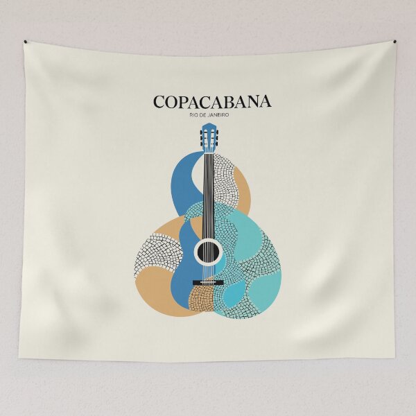 Item preview, Copacabana Rio de Janeiro Guitar – Brazilian Music Beach Art designed and sold by paulo silveira.