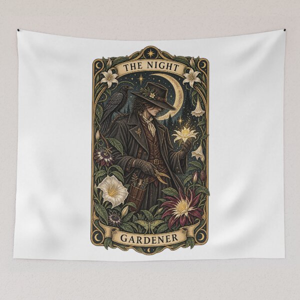 Item preview, The Night Gardener — Gothic Botanical Tarot Card designed and sold by GSideArtStore.