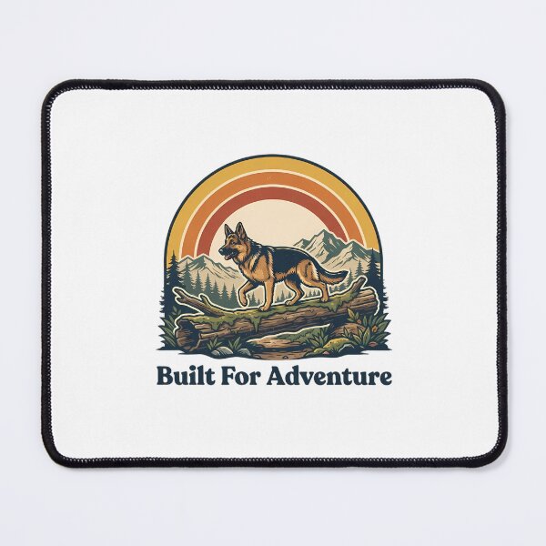 Item preview, Retro German Shepherd Hiking designed and sold by SHOP-Corner.