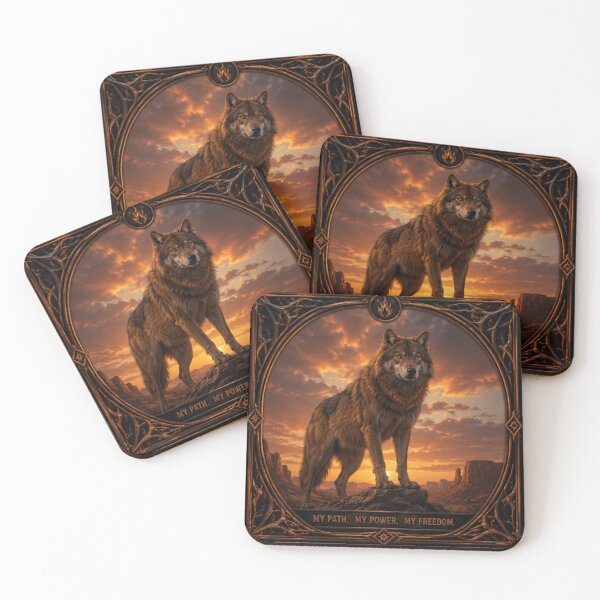 Item preview, The Lone Wolf Collection | Four Wolf Archetypes Fantasy Art Print -  Red Wolf  designed and sold by FlameK-Atelier.
