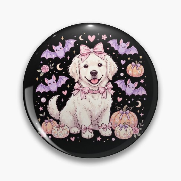Item preview, Coquette Bow Pastel Halloween Dog Cute Preppy Pink Ghost Dog designed and sold by KreatoLab.