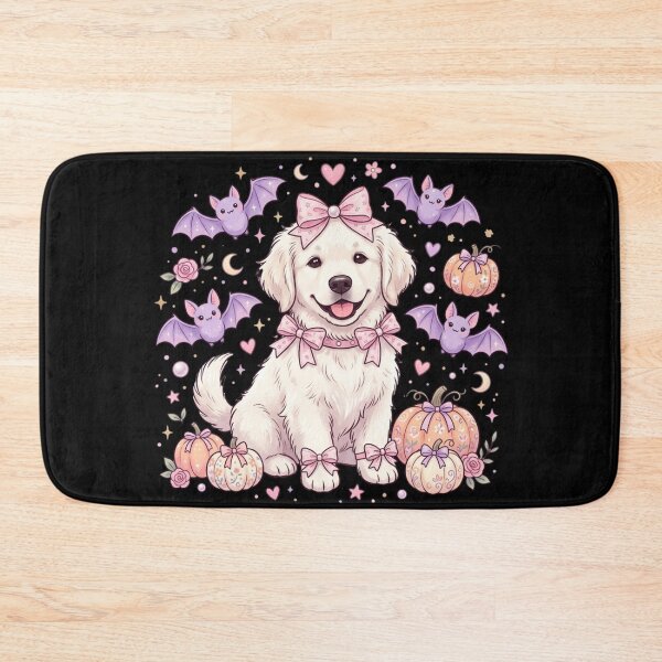 Item preview, Coquette Bow Pastel Halloween Dog Cute Preppy Pink Ghost Dog designed and sold by KreatoLab.