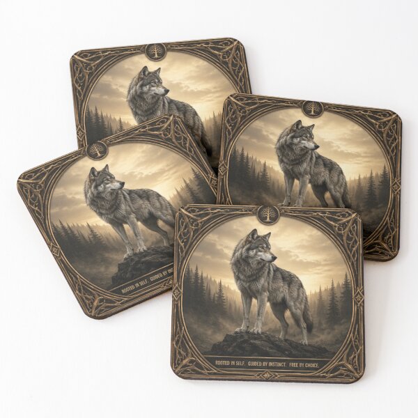 Item preview, The Lone Wolf Collection | Four Wolf Archetypes Fantasy Art Print -  Grey Wolf  designed and sold by FlameK-Atelier.