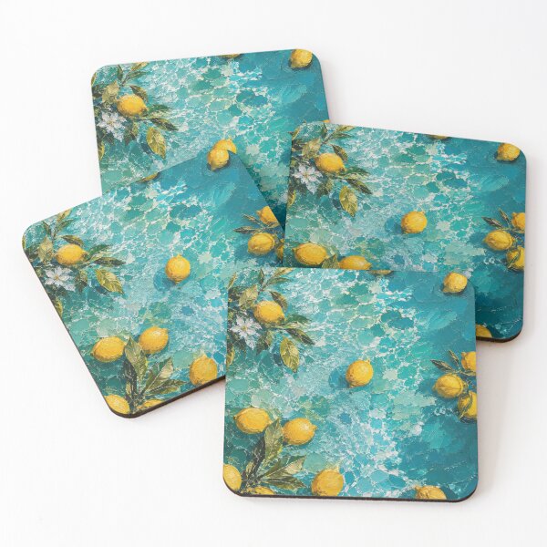 Item preview, Lemons & Turquoise – Mediterranean Summer Art designed and sold by H-Tsvetkova.