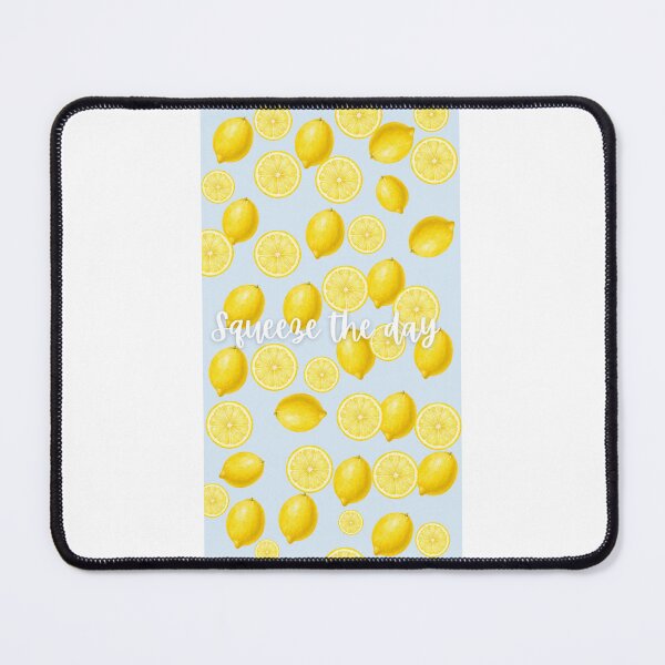 Item preview, Squeeze The Day White Lettering Pastel Blue Lemon Pattern designed and sold by Nature Moments.