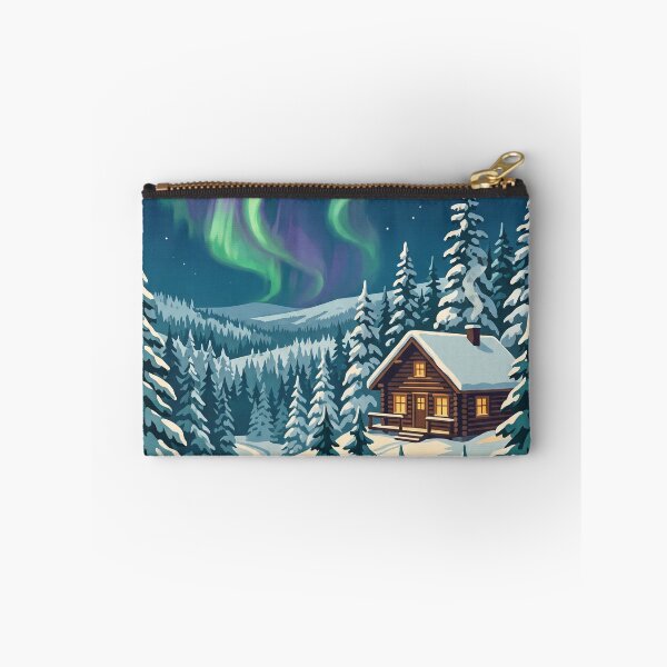Item preview, Rovaniemi Finland Vintage Travel Art – Northern Lights & Lapland Winter Cabin designed and sold by Bomax121.
