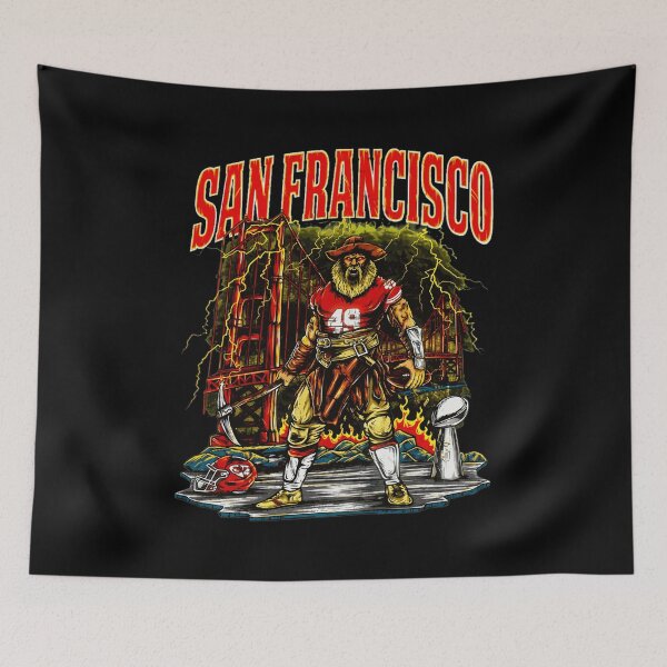 Item preview, San Francisco Football Gold Rush Pirate Retro Trophy T-Shirt Graphic designed and sold by RonaldRod75590.