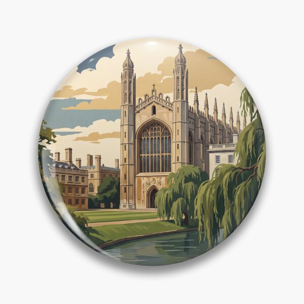 Item preview, Cambridge England Vintage Travel Art – King’s College Chapel & River Cam Punting designed and sold by Bomax121.