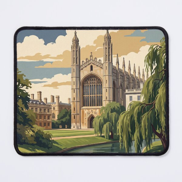 Item preview, Cambridge England Vintage Travel Art – King’s College Chapel & River Cam Punting designed and sold by Bomax121.