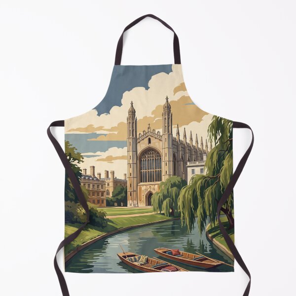 Item preview, Cambridge England Vintage Travel Art – King’s College Chapel & River Cam Punting designed and sold by Bomax121.
