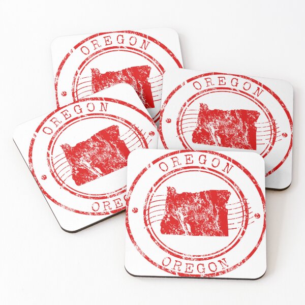 Item preview, Oregon State Map Vintage Red Rubber Stamp designed and sold by chaaval.