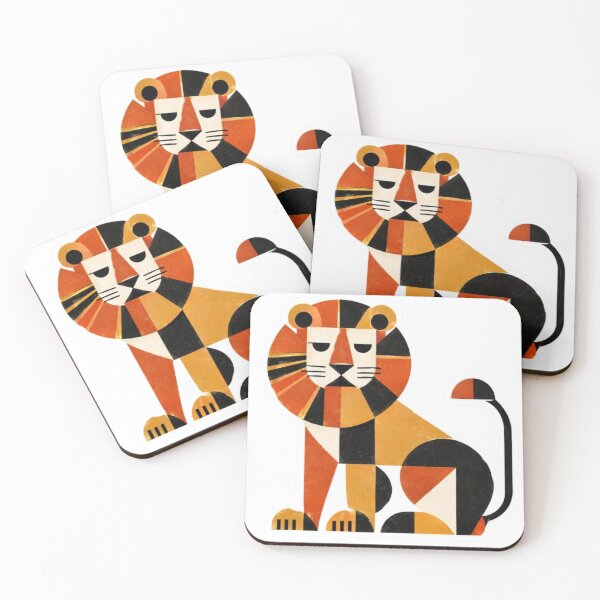 Item preview, Geometric Abstract Lion Art Print Sticker designed and sold by Snurly.