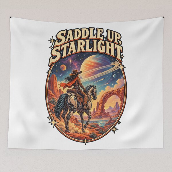 Item preview, Saddle Up, Starlight — Cosmic Western Space Cowboy designed and sold by GSideArtStore.