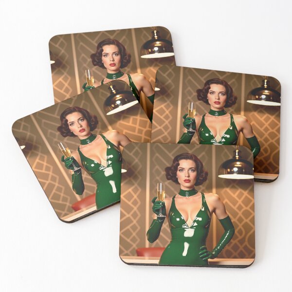 Item preview, Dark Green Latex Dress – Art Deco Bar Glamour designed and sold by Magic-Reality.
