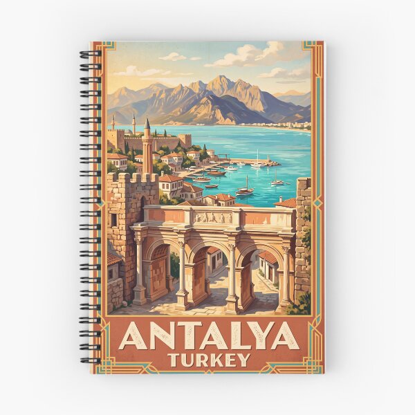 Item preview, Antalya Turkey Vintage Travel Art – Hadrian’s Gate, Kaleiçi & Mediterranean Coast designed and sold by Bomax121.