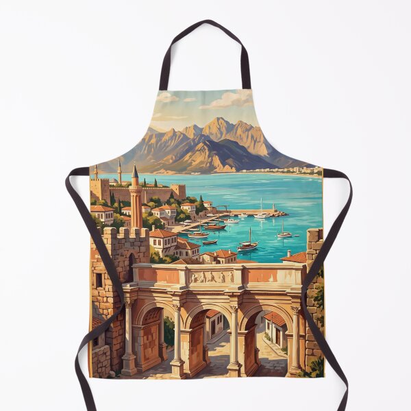 Item preview, Antalya Turkey Vintage Travel Art – Hadrian’s Gate, Kaleiçi & Mediterranean Coast designed and sold by Bomax121.