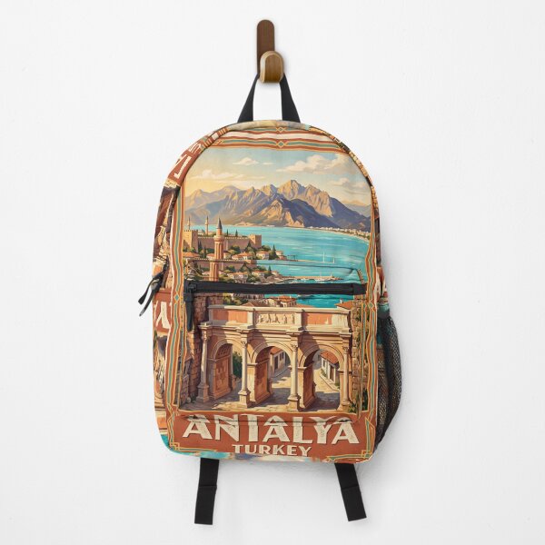Item preview, Antalya Turkey Vintage Travel Art – Hadrian’s Gate, Kaleiçi & Mediterranean Coast designed and sold by Bomax121.