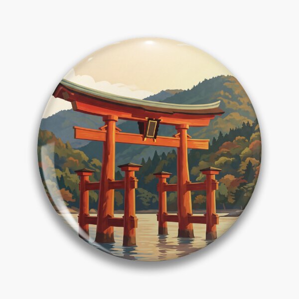 Item preview, Hiroshima Japan Vintage Travel Art – Itsukushima Shrine & Miyajima Torii designed and sold by Bomax121.