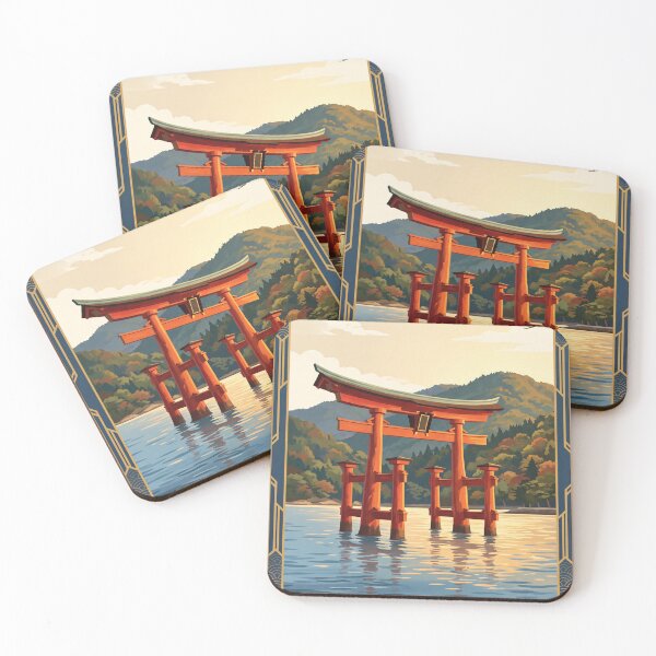 Artikelvorschau, Hiroshima Japan Vintage Reisekunst – Itsukushima-Schrein & Miyajima Torii entworfen und verkauft von Bomax121.