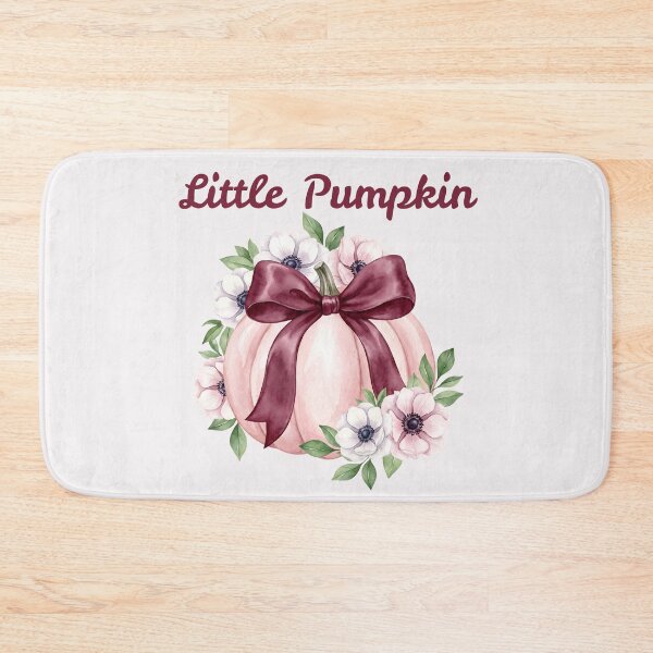 Item preview, Pinkoween Floral Little Pumpkin with Burgundy Ribbon designed and sold by MythicCotton.