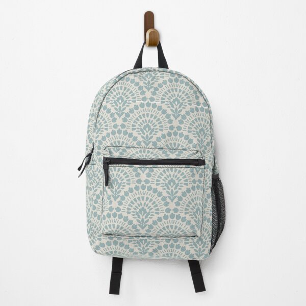 Item preview, Teal Block Print Floral Damask Pattern designed and sold by Zaya_art.