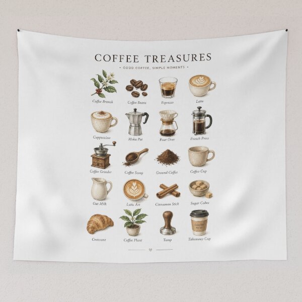 Item preview,  Coffee Treasures – Vintage Coffee Lover Illustration designed and sold by Kate1art.