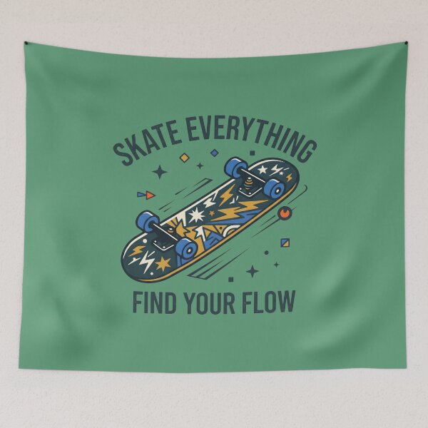 Item preview, Skate Everything Find Your Flow Skateboard Art. designed and sold by MyHappyArtShop.