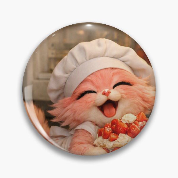 Item preview, Mimi Mew Almost Dropped the Strawberry Cake – Cute Chef Cat designed and sold by Lalala cute.