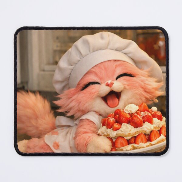 Item preview, Mimi Mew Almost Dropped the Strawberry Cake – Cute Chef Cat designed and sold by Lalala cute.