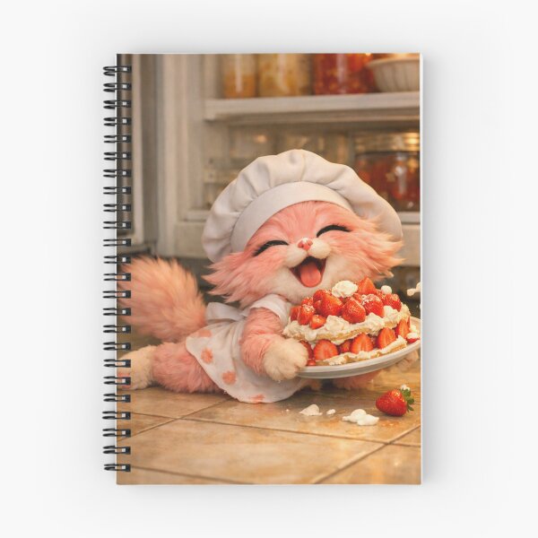 Item preview, Mimi Mew Almost Dropped the Strawberry Cake – Cute Chef Cat designed and sold by Lalala cute.