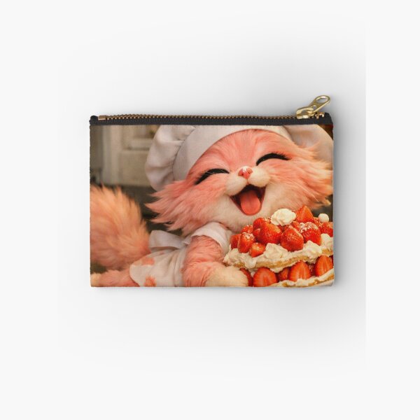 Item preview, Mimi Mew Almost Dropped the Strawberry Cake – Cute Chef Cat designed and sold by Lalala cute.