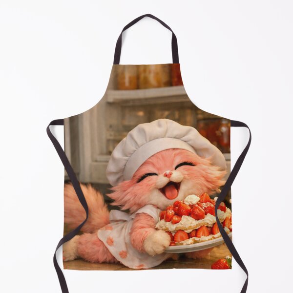 Item preview, Mimi Mew Almost Dropped the Strawberry Cake – Cute Chef Cat designed and sold by Lalala cute.